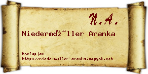 Niedermüller Aranka névjegykártya