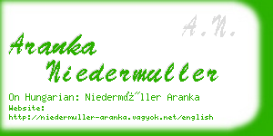 aranka niedermuller business card